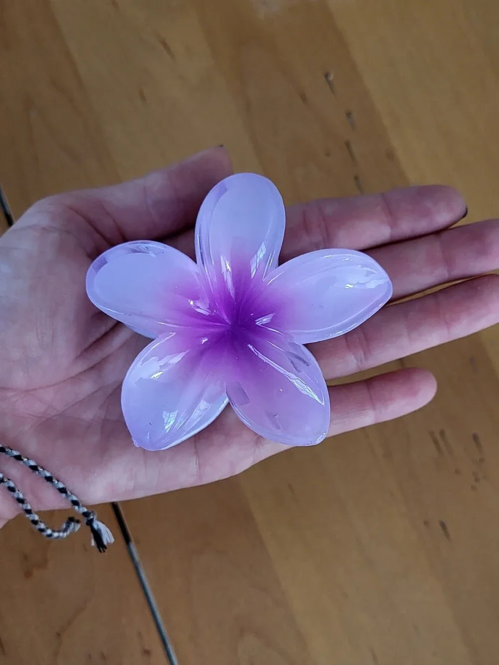 Purple Floral Acrylic Hair Clips Set - Women Accessories